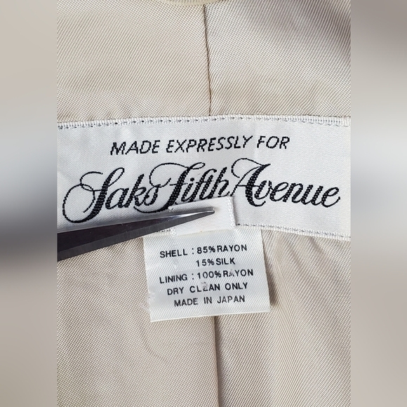 Saks Fifth Avenue Silk Rayoun Office Career BUSINESS Women's Skirt  Suit Size 6 - Picture 6 of 13